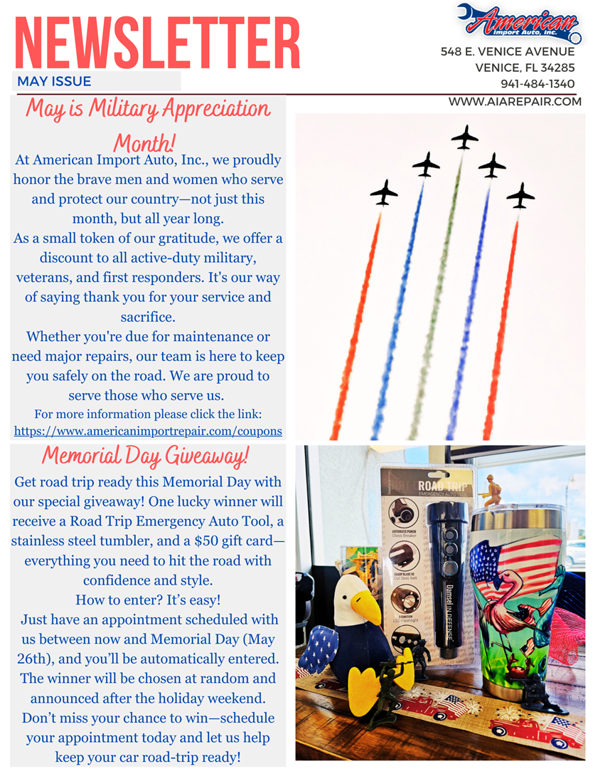 May Newsletter - American Import Auto